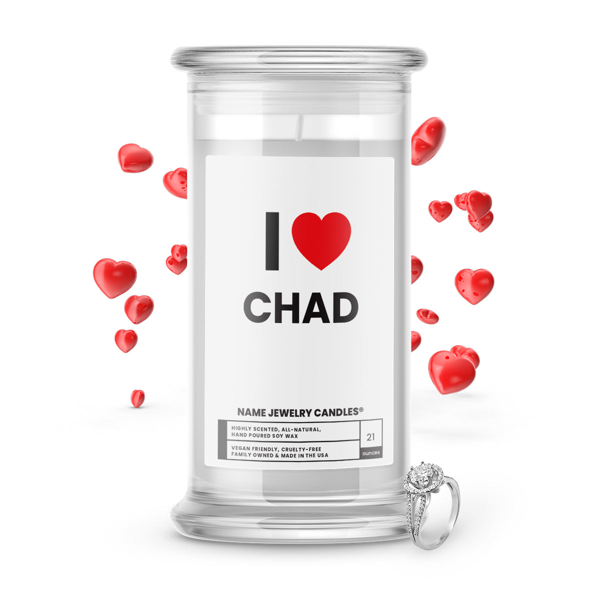 I ❤️ CHAD | Name Jewelry Candles
