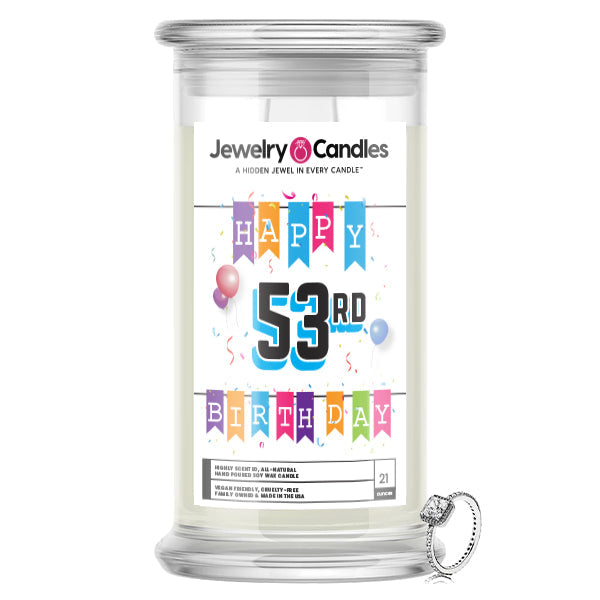 Happy 53rd Birthday Jewelry Candle
