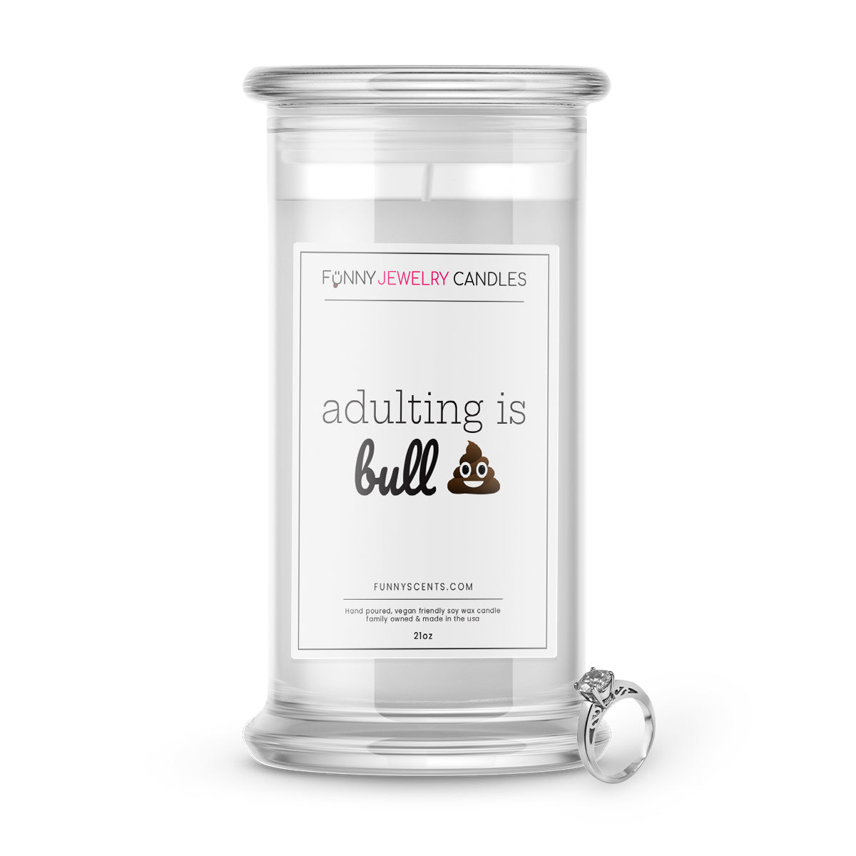 Adulting is Bullshit Jewelry Funny Candles