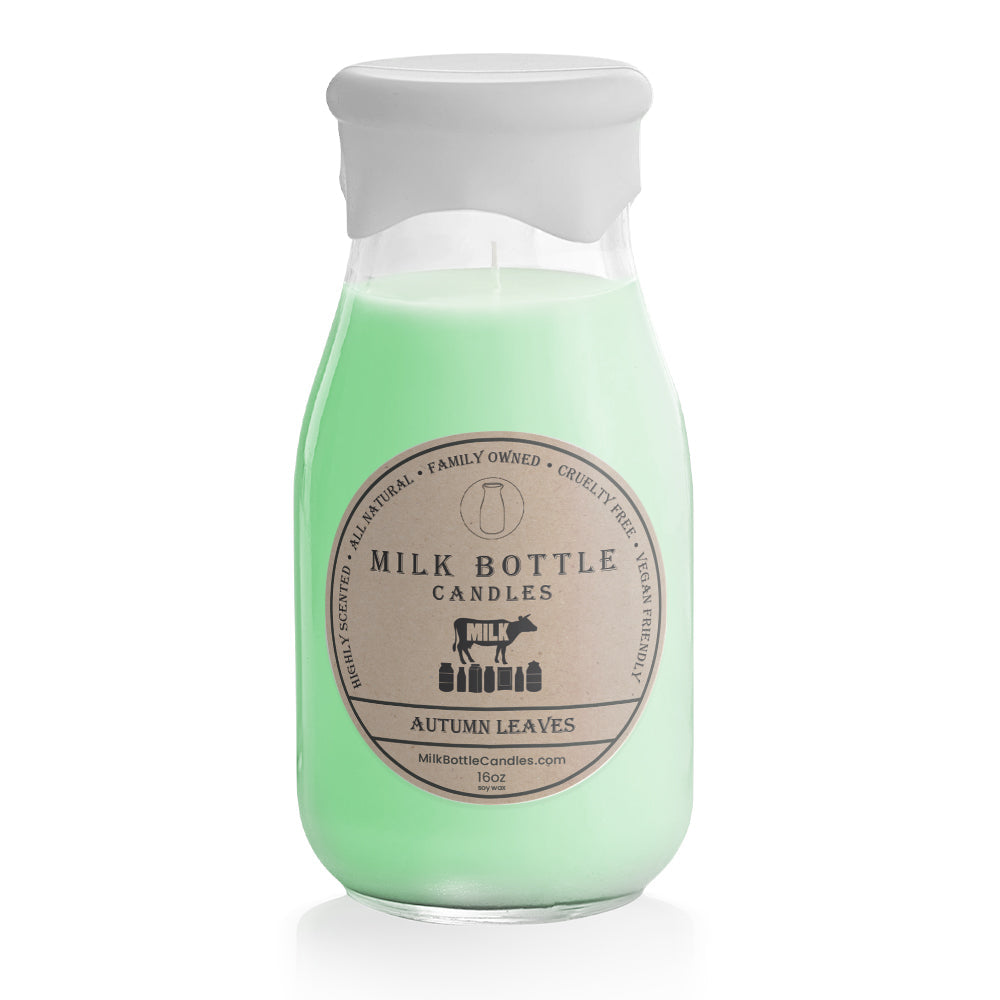 Autumn Leaves - Milk Bottle Candles