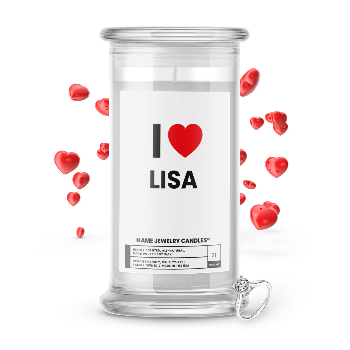 I ❤️ LISA | Name Jewelry Candles