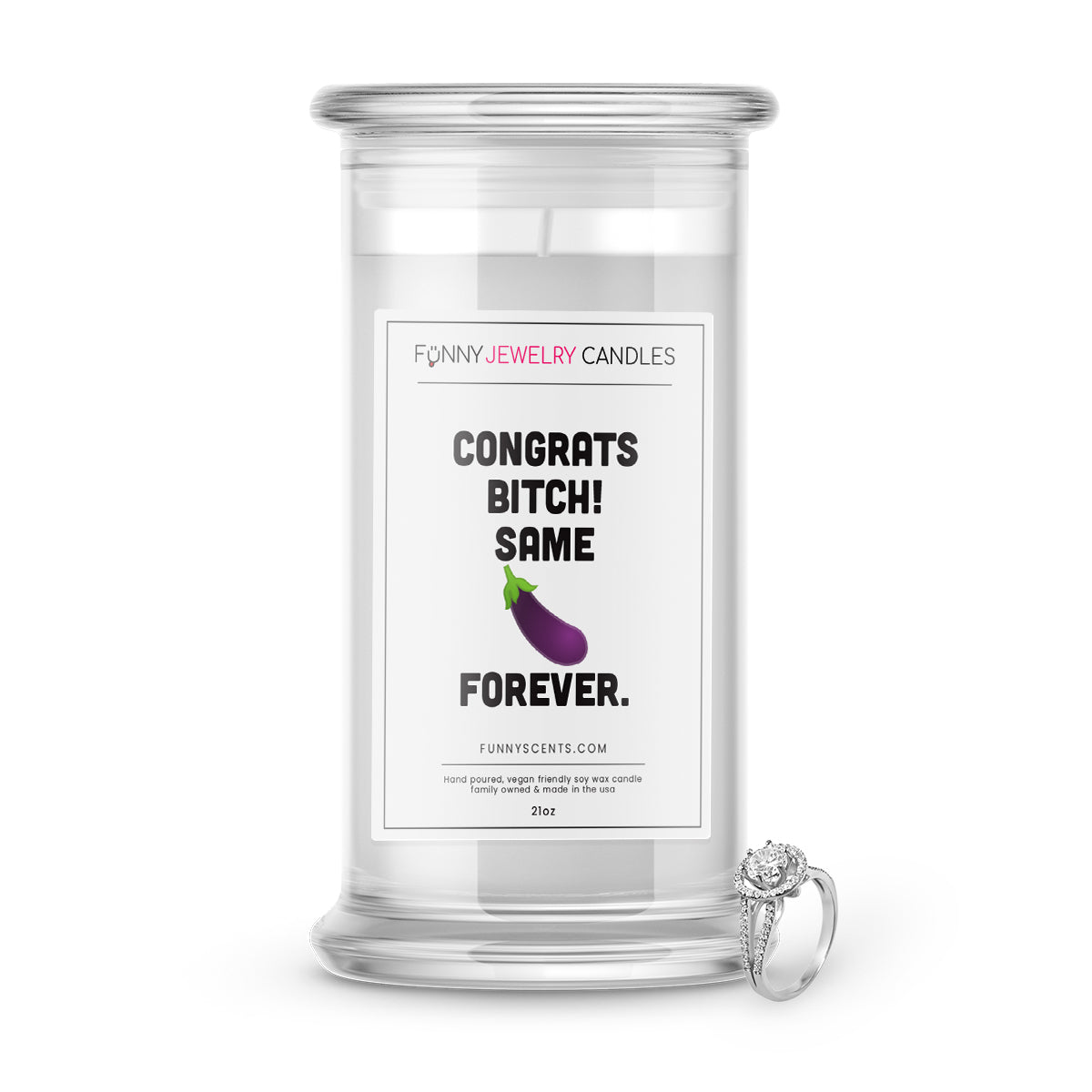 Congrats Bitch! Same Dick Forever Jewelry Funny Candles