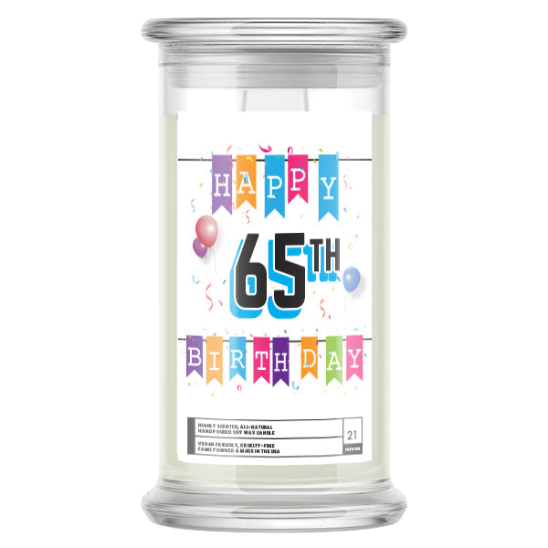 Happy 65th Birthday Candle