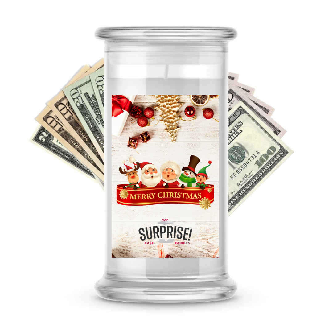 MERRY CHRISTMAS MERRY CHRISTMAS CASH CANDLE