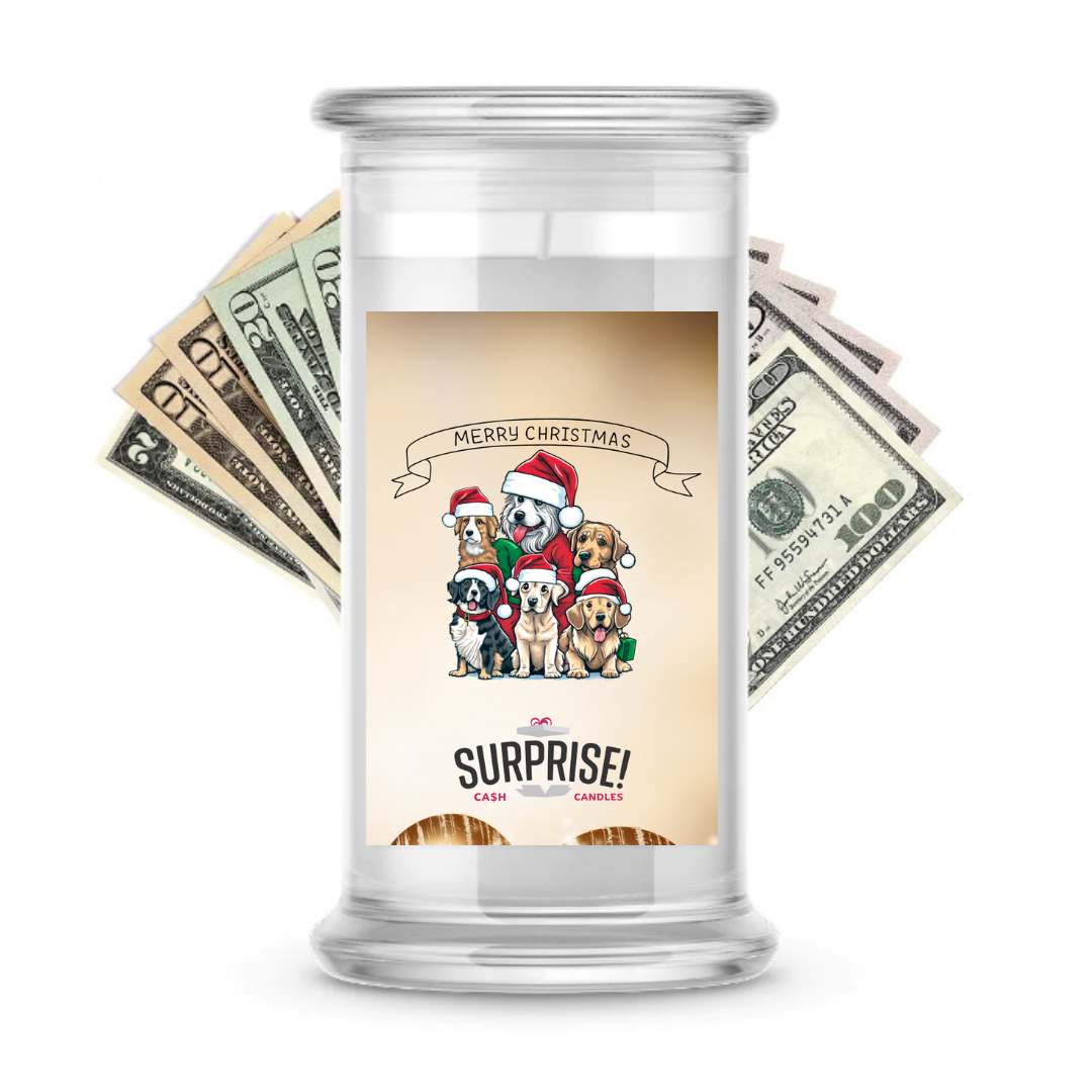 MERRY CHRISTMAS MERRY CHRISTMAS CASH CANDLE