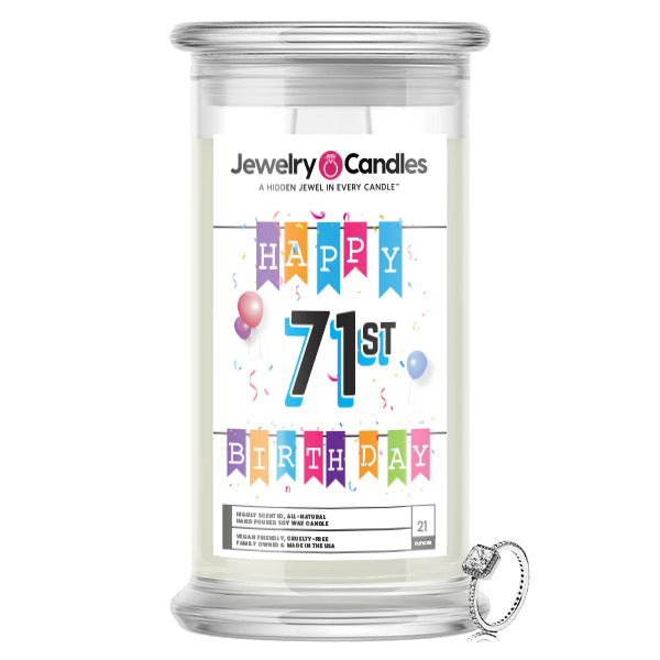 Happy 71st Birthday Jewelry Candle