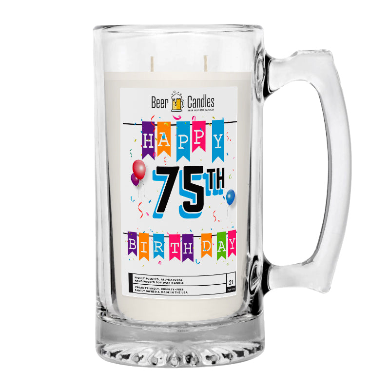 Happy 75th Birthday Beer Candle