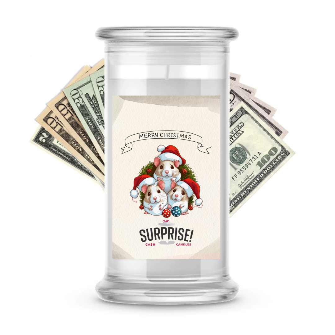 MERRY CHRISTMAS MERRY CHRISTMAS CASH CANDLE