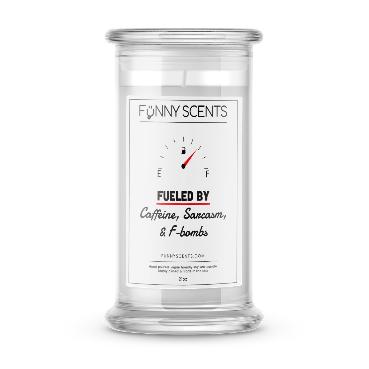 Fueled By Caffeine Sarcasm and f-bombs Funny Candles