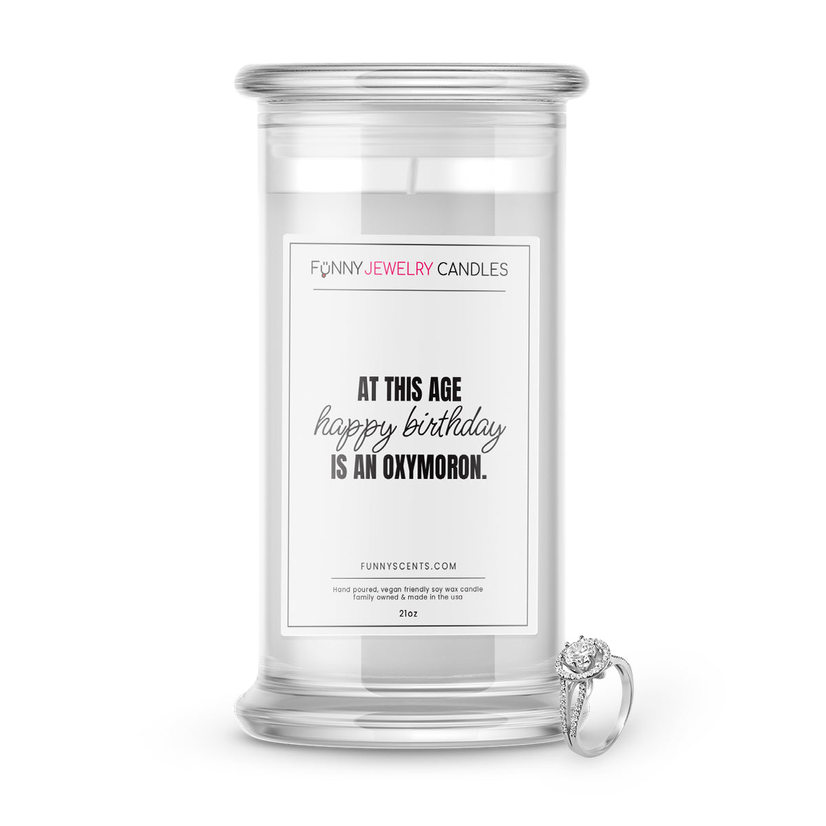 At This Age Happy Birthday is an Oxymoron Jewelry Funny Candles