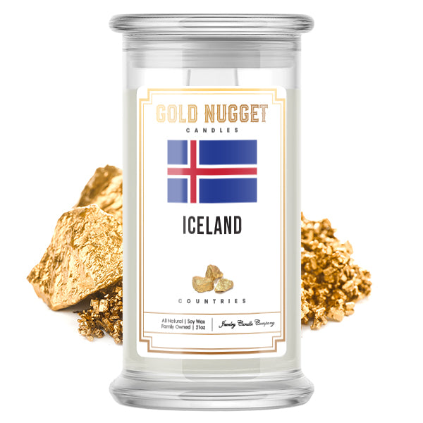 Iceland Countries Gold Nugget Candles