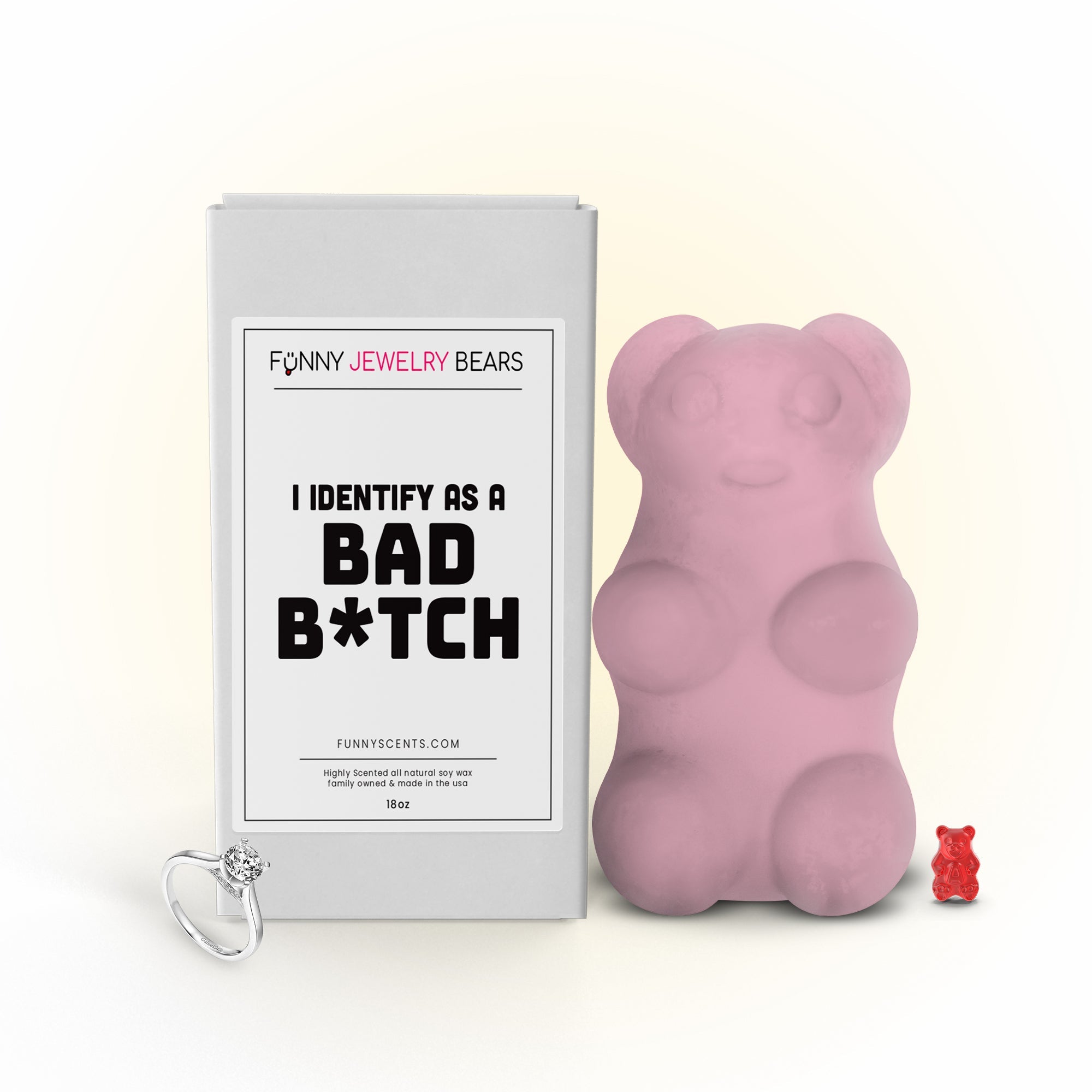 I Identify As a Bad B*tch Funny Jewelry Bear Wax Melts