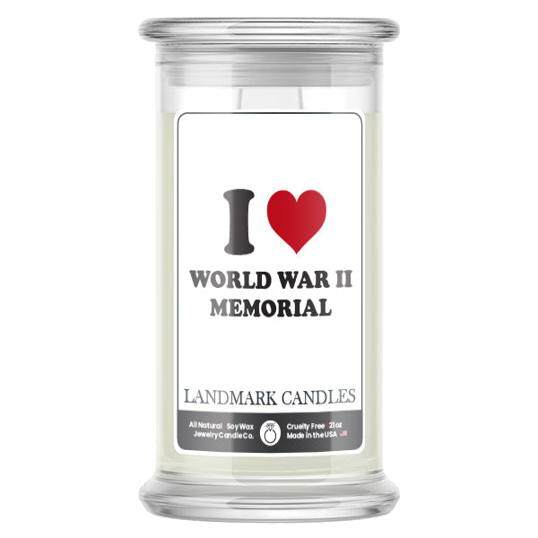 I Love WORLD WAR 2 MEMORIAL Landmark Candles