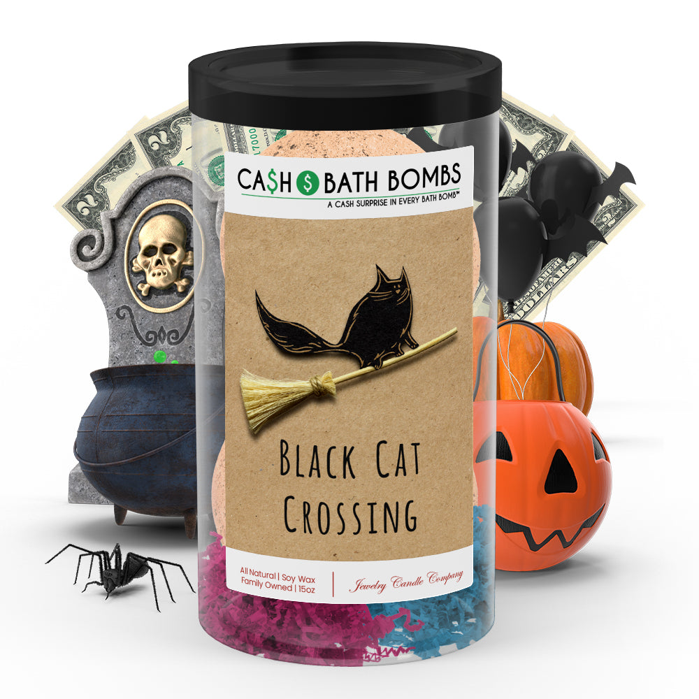Black cat crossing Cash Bath Bombs