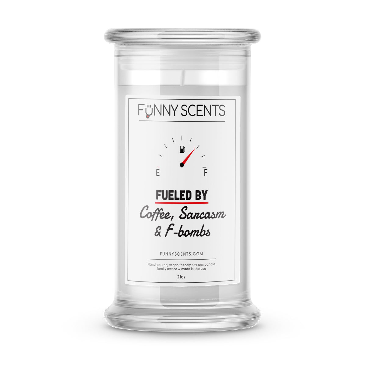 Fueled By Coffee Sarcasm and f-bombs Funny Candles