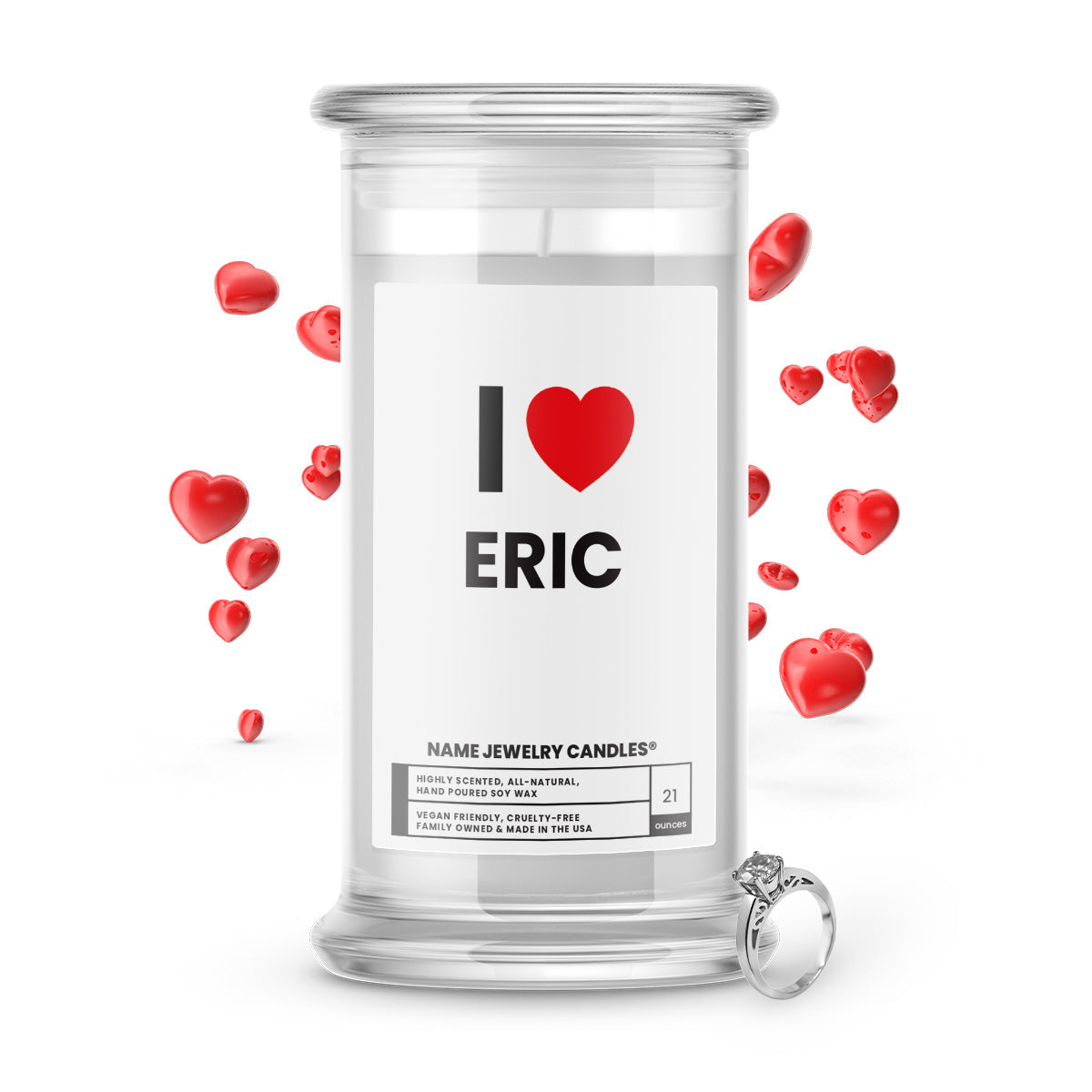 I ❤️ ERIC | Name Jewelry Candles