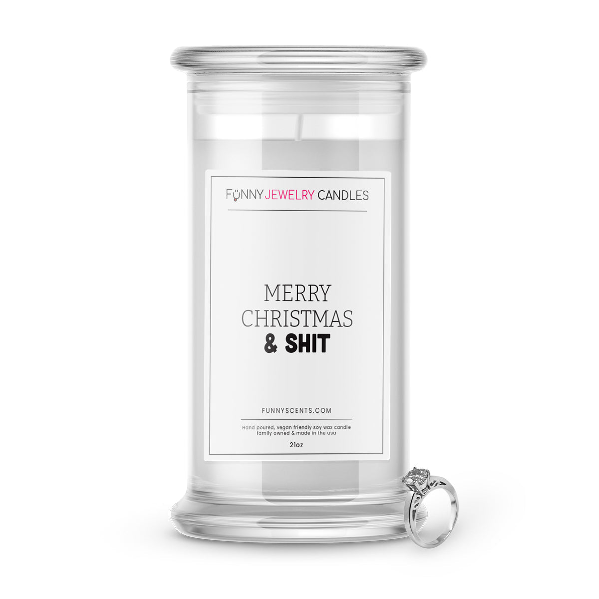 Merry Christmas & Shit Jewelry Funny Candles