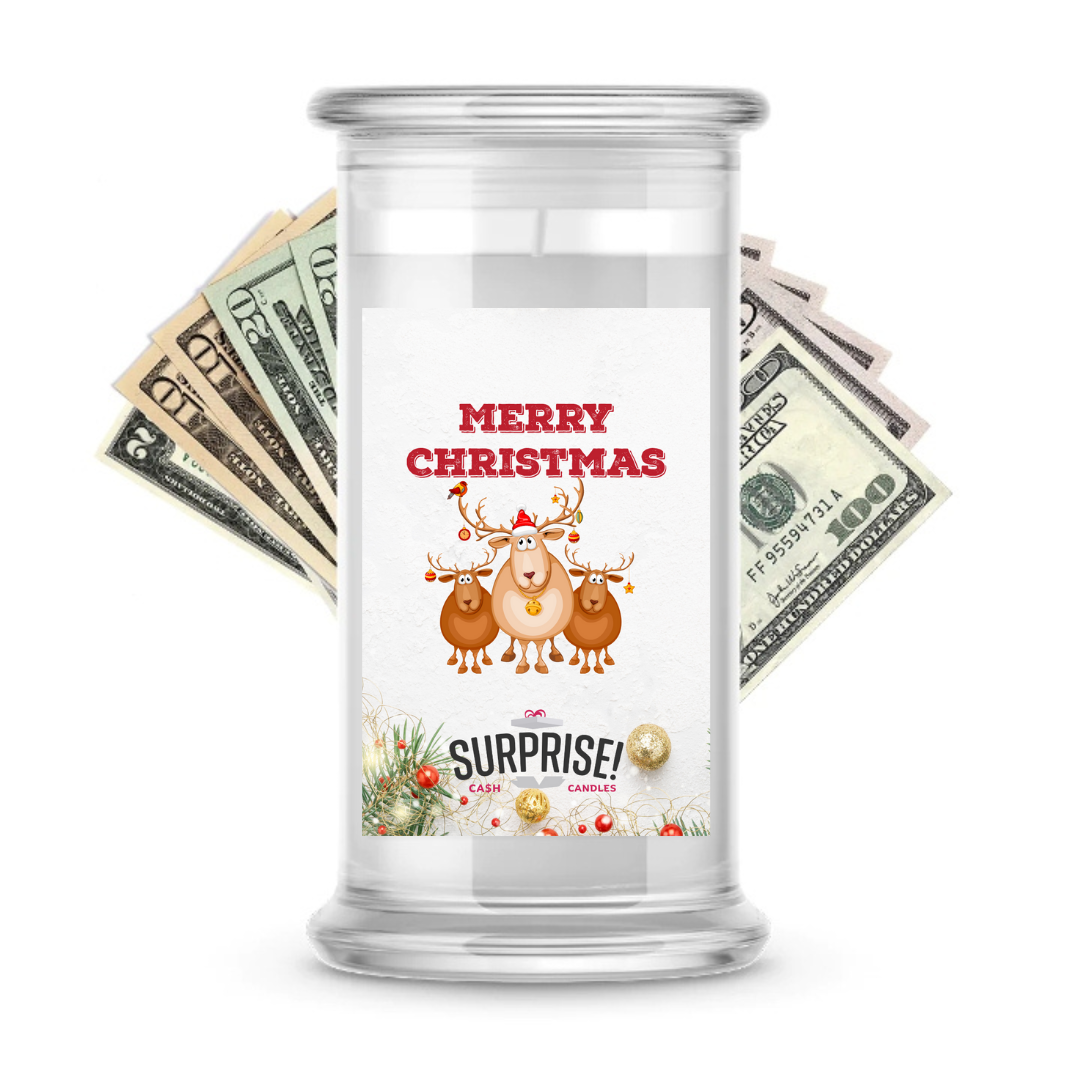 MERRY CHRISTMAS MERRY CHRISTMAS CASH CANDLE