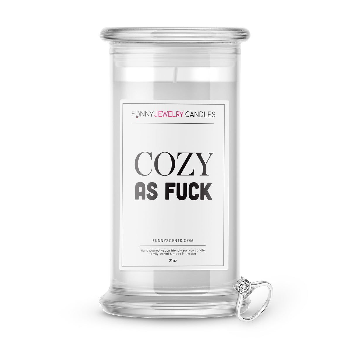 Cozy As  Fuck Jewelry Funny Candles