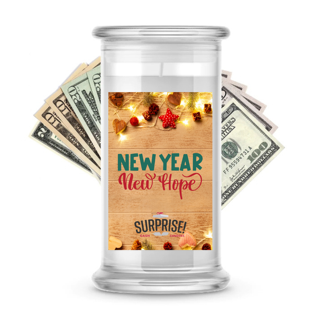NEW YEAR NEW HOPE MERRY CHRISTMAS CASH CANDLE