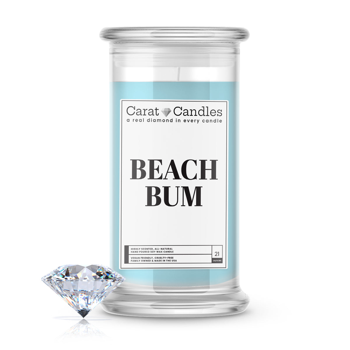 Beach Bum Diamond Carat Candle – 21 oz Luxury Diamond Candle
