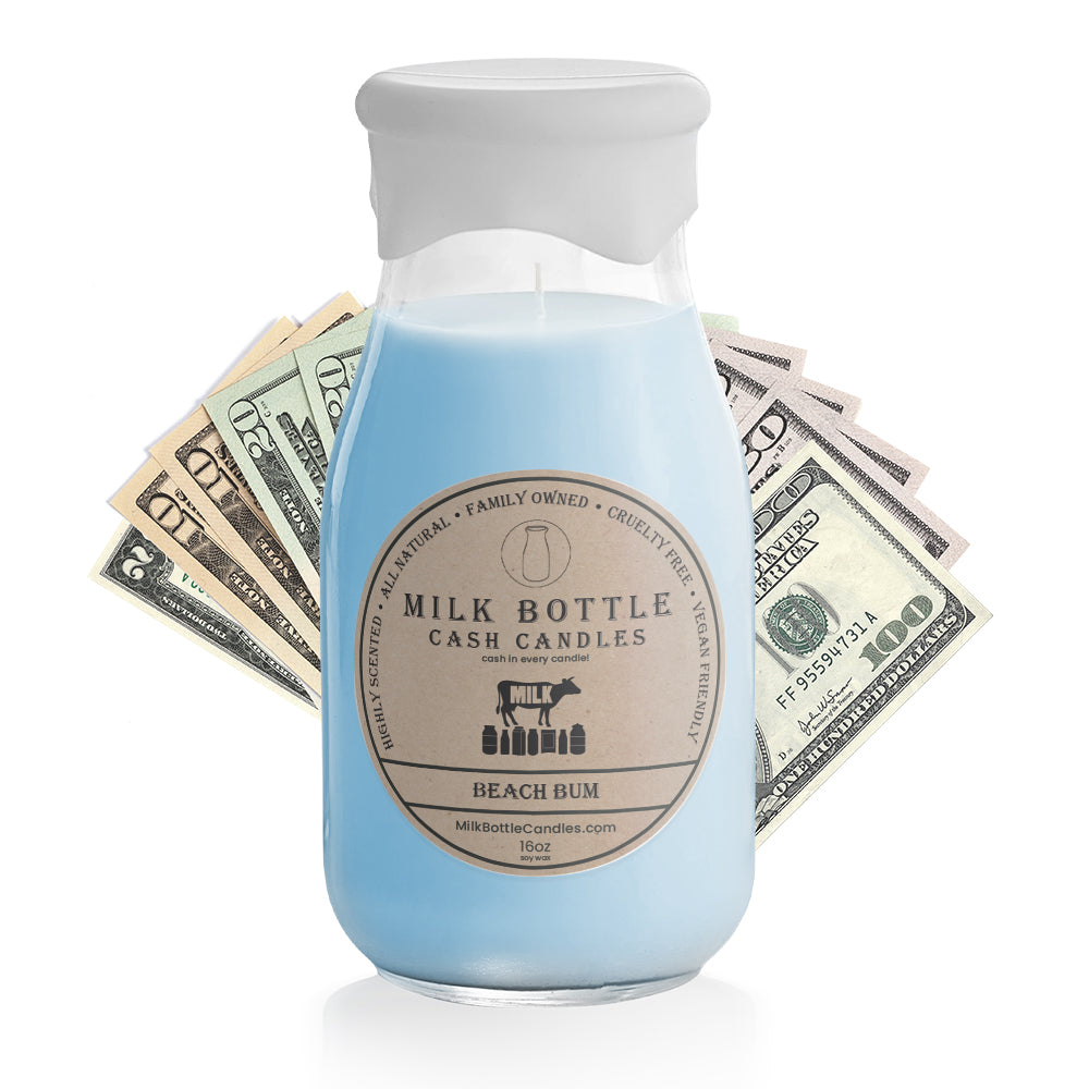 Beach Bum - Milk Bottle Cash Candles