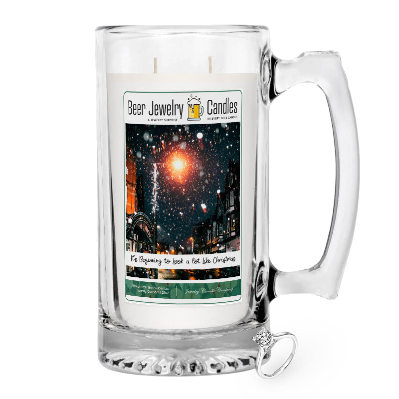 It's Beginning to look a lot like Christmas Beer Jewelry Candle