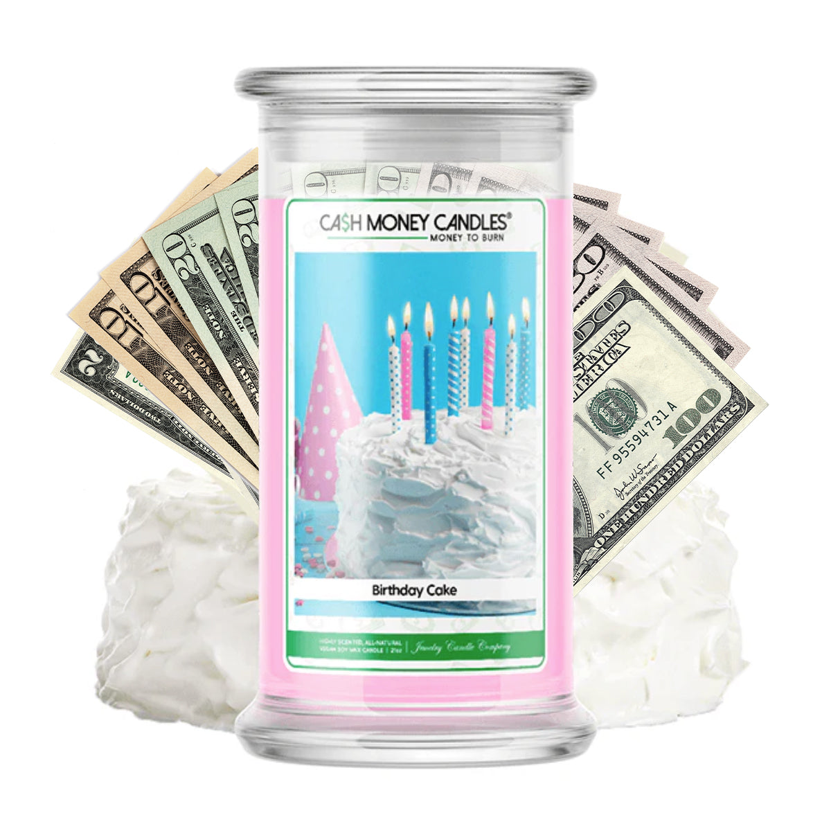 Birthday Cake Cash Money Candle