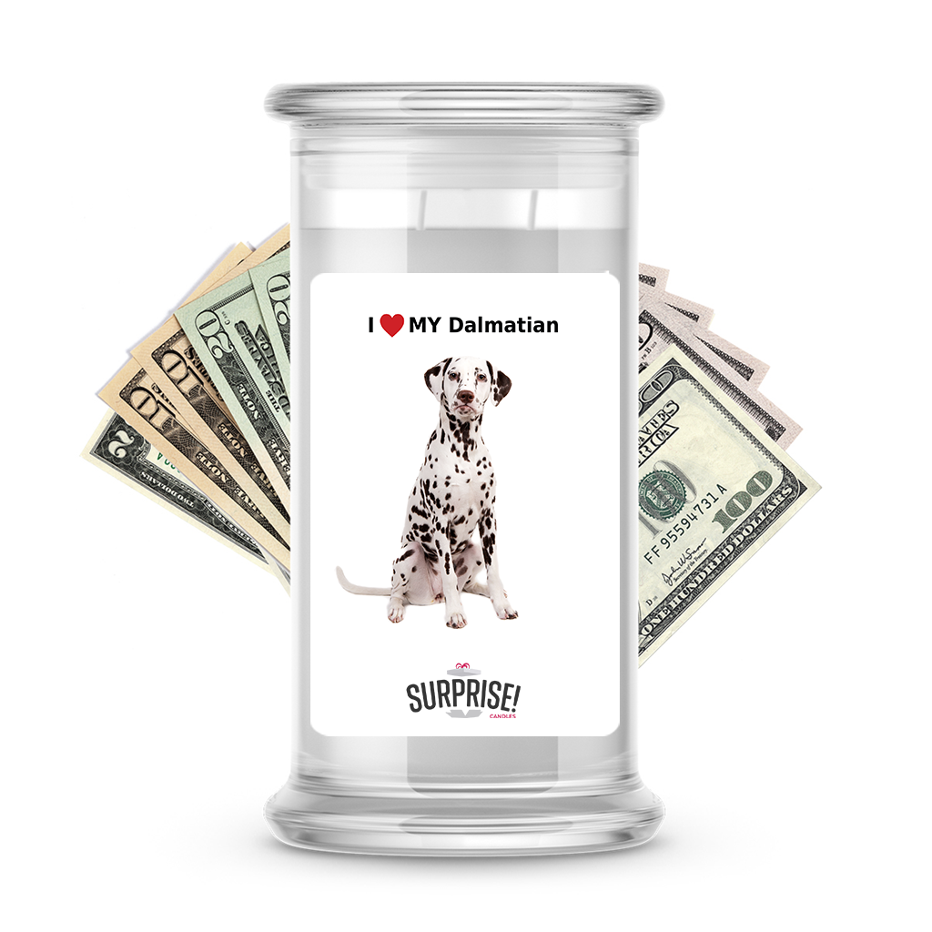 I ������ My Dalmatian | Dog Surprise Cash Candles