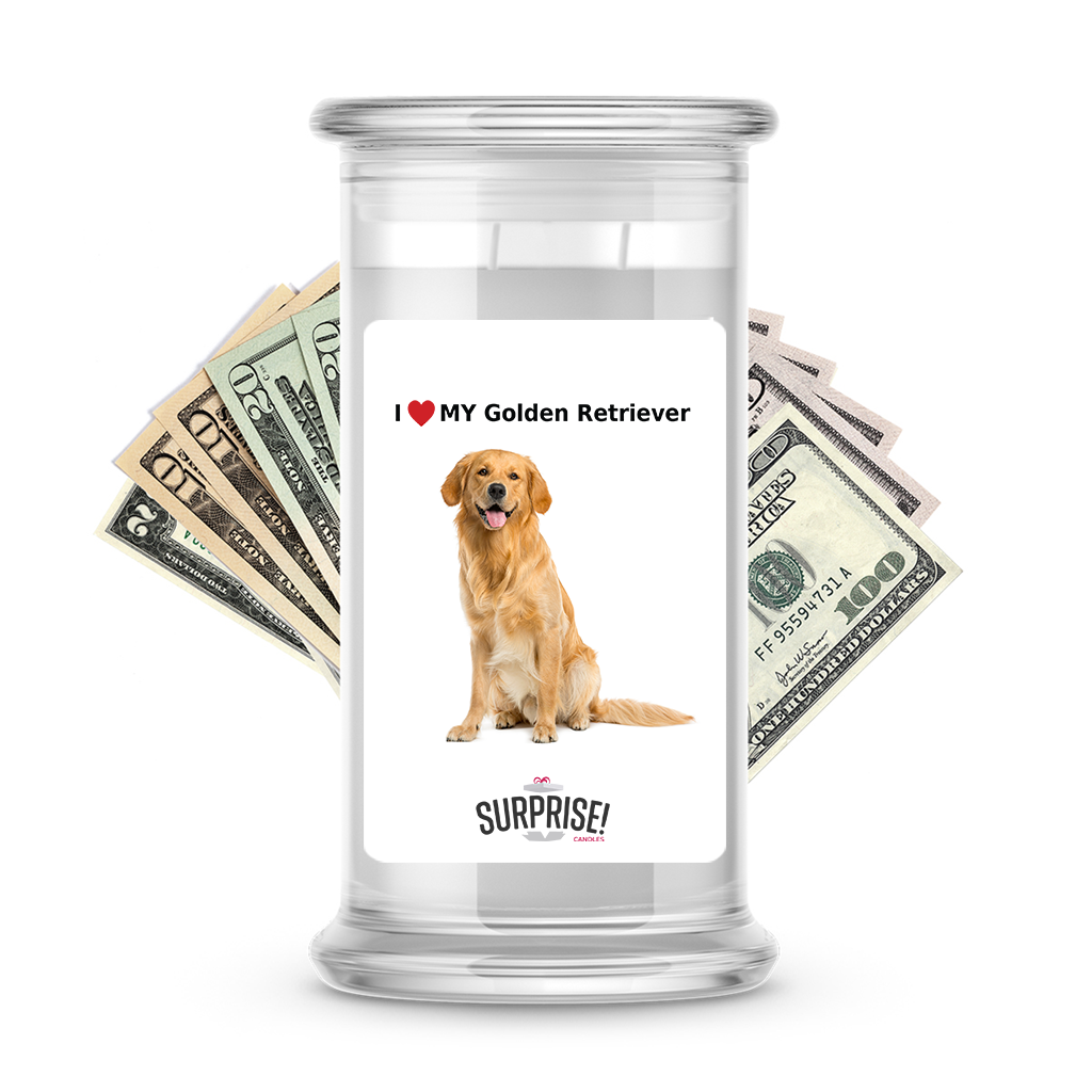 I ������ My Golden retriever | Dog Surprise Cash Candles