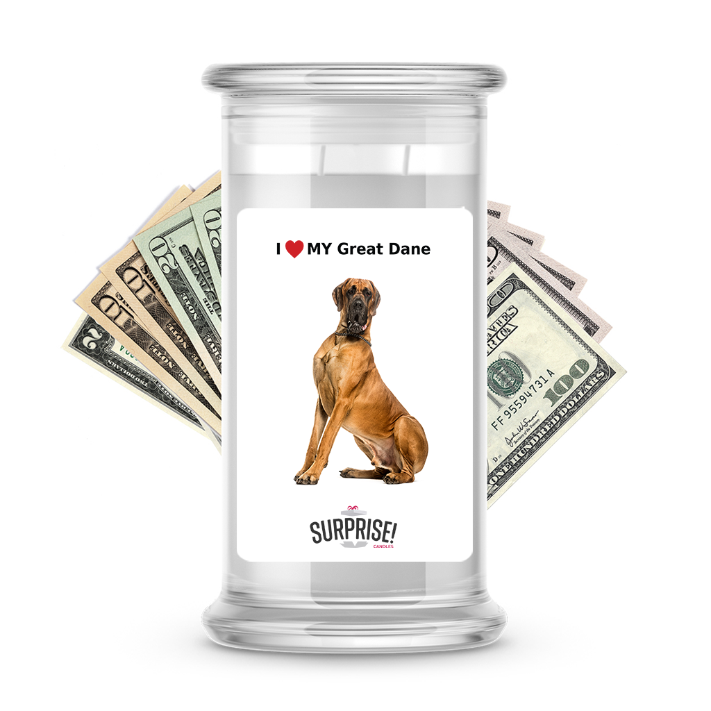 I ������ My Great Dane | Dog Surprise Cash Candles