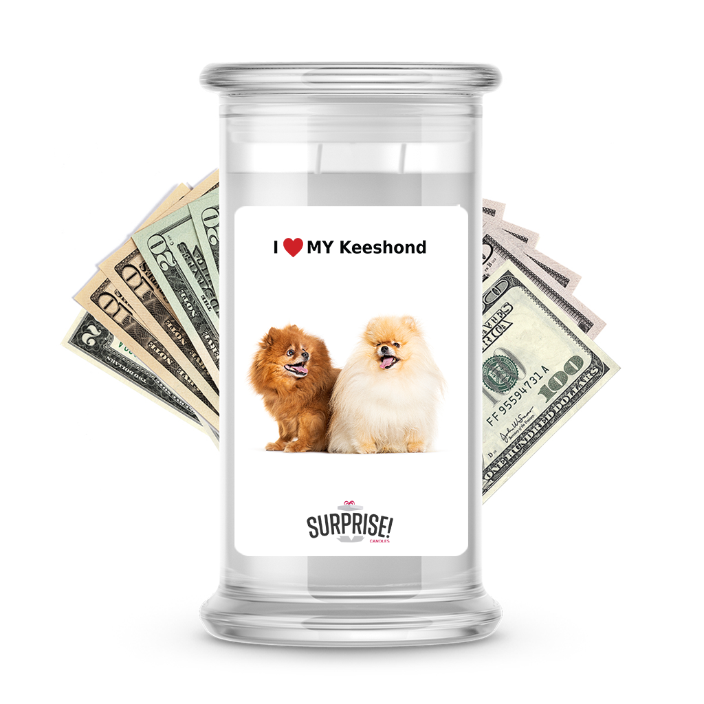 I ������ My Keeshond | Dog Surprise Cash Candles