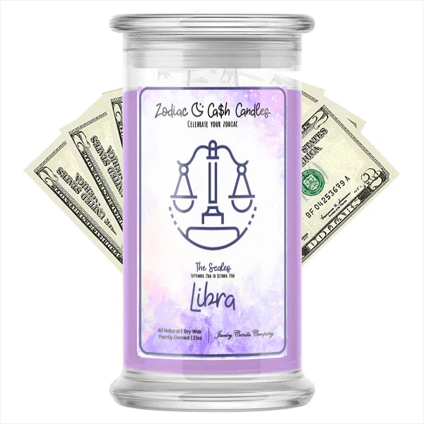 Libra Zodiac Cash Money Candle