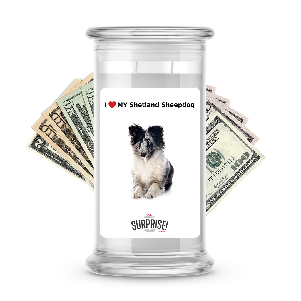 I ������ My Shetland sheepdog | Dog Surprise Cash Candles