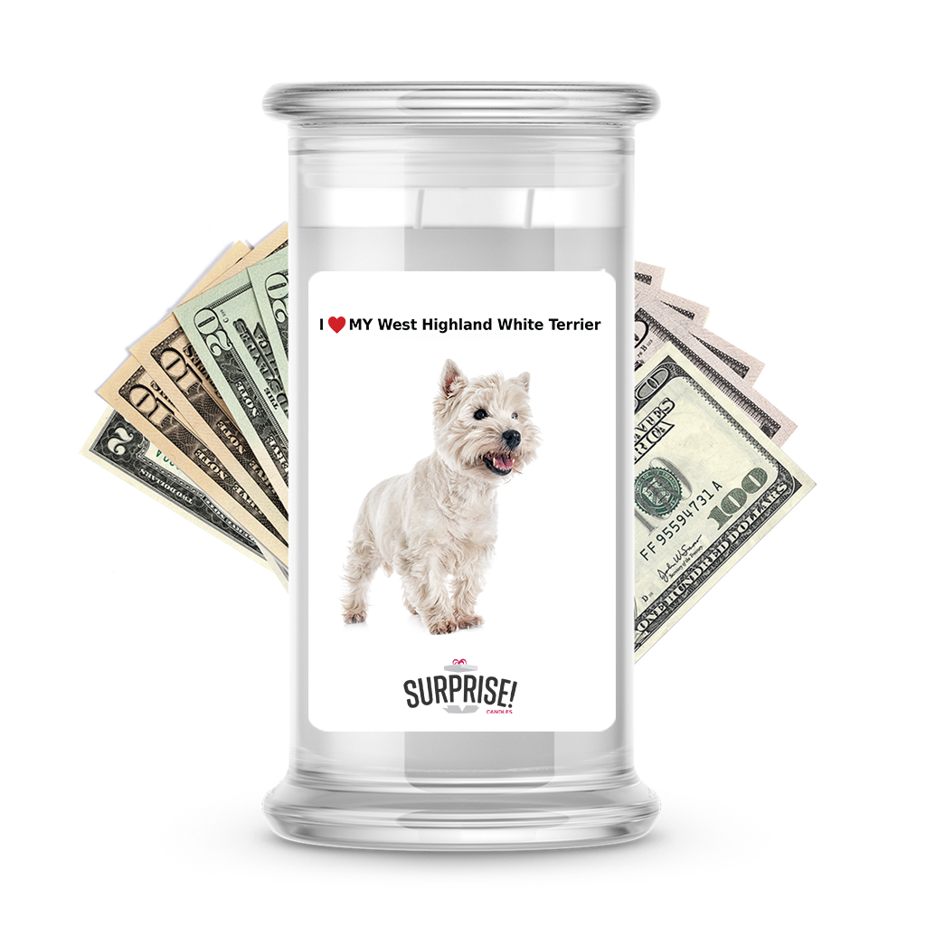 I ������ My West Highland white terrier | Dog Surprise Cash Candles